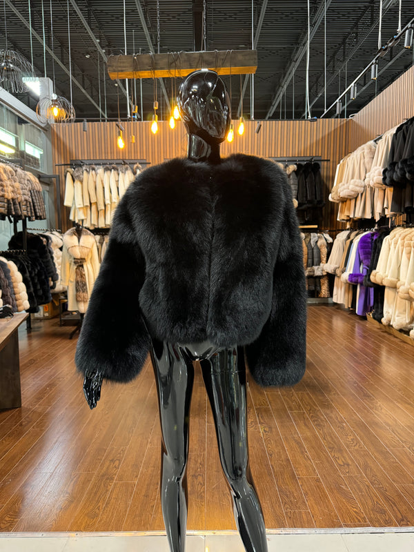 BLACK FOX FUR JACKET