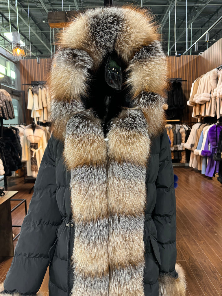 Fox fur puffer jacket on sale