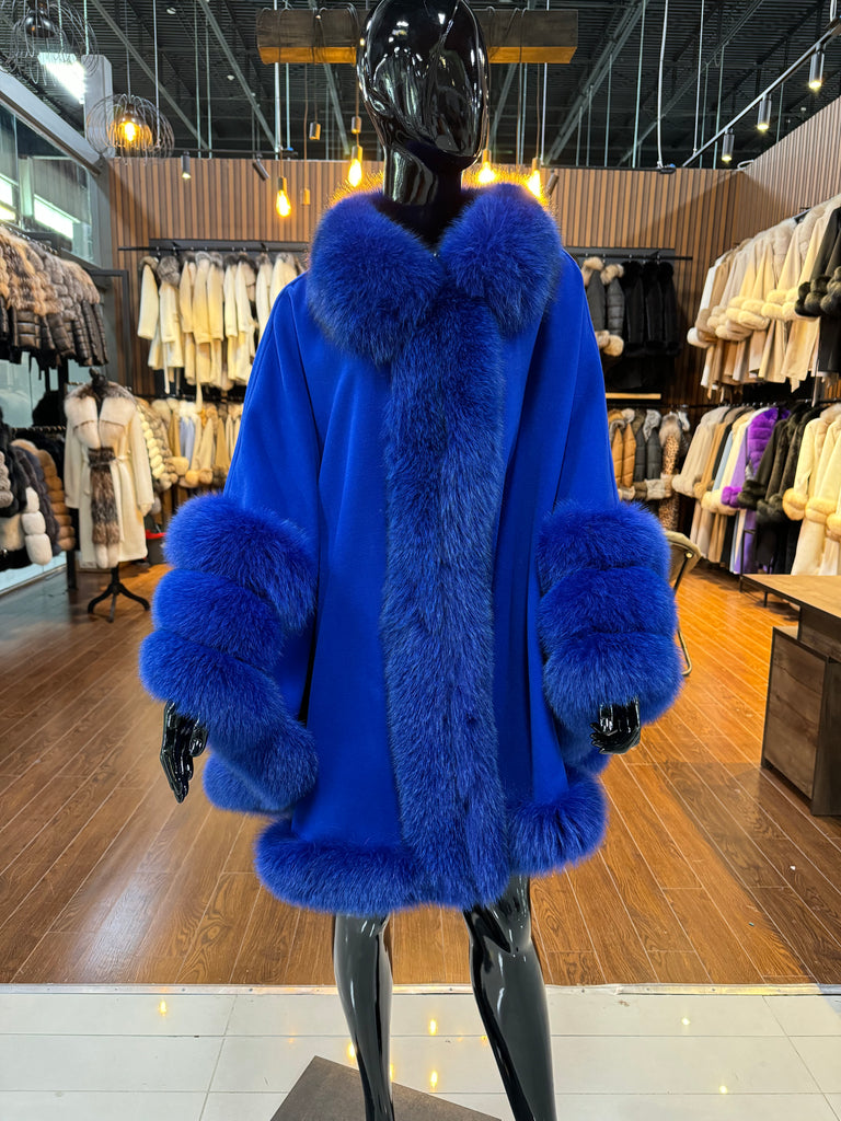 Blue Fox Fur Poncho