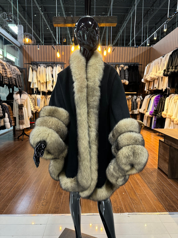 Brown Fox Fur Poncho