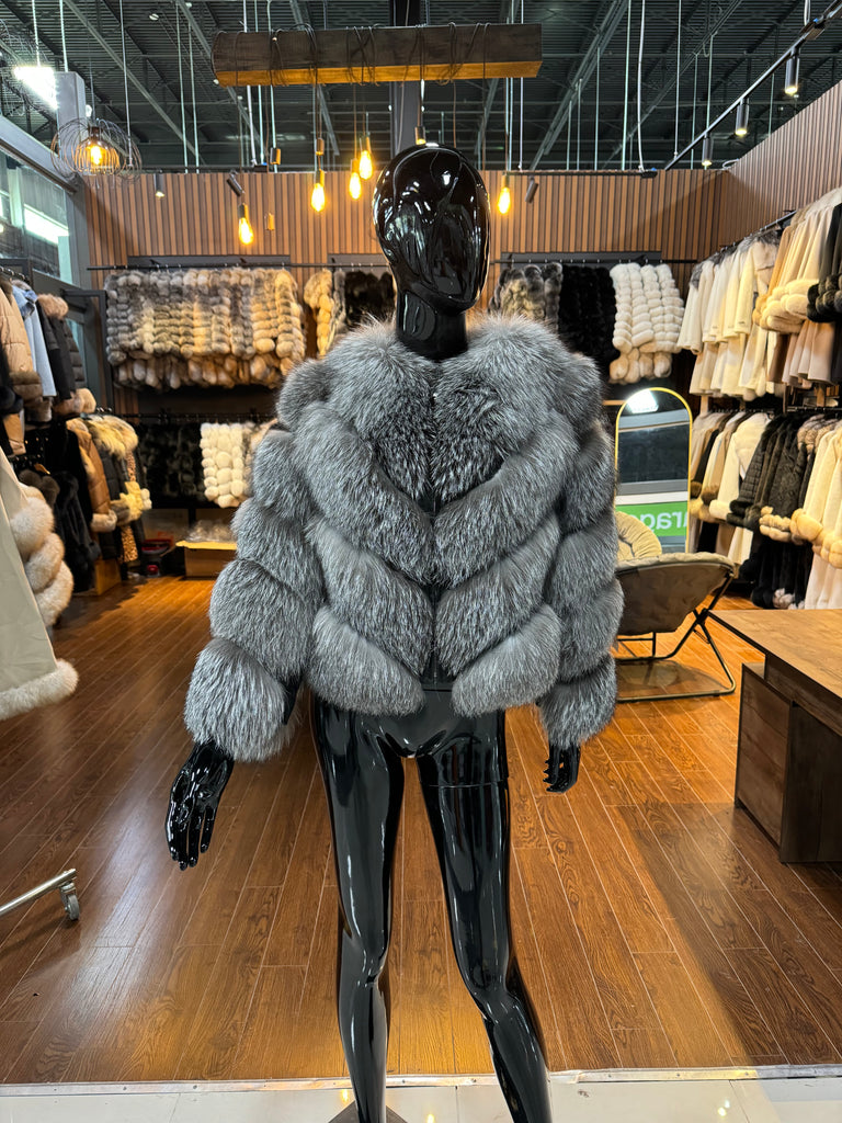 SILVER FOX FUR JACKET-SKU 1019