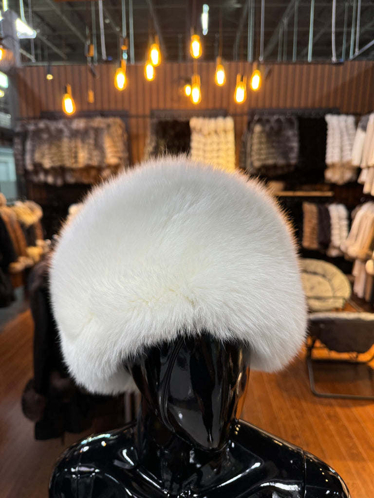 White Large Fox Fur Hat